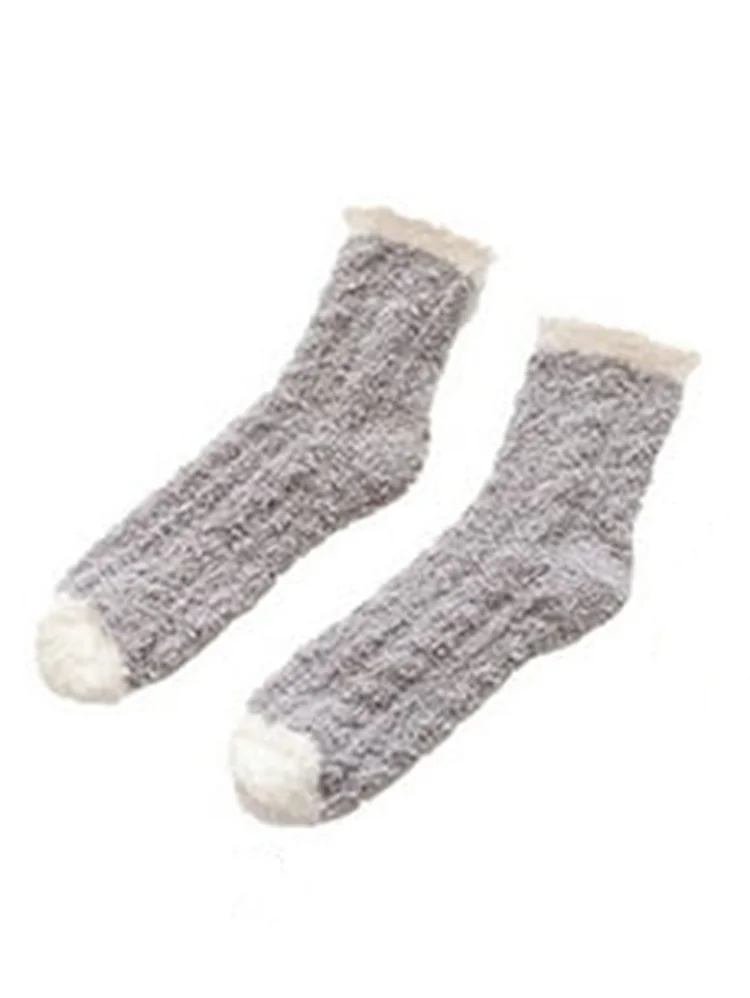 Casual Fuzzy Thickened Candy Colour Crew Sock
