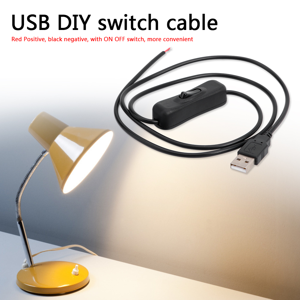 3ft 5V USB Power Cable 2 Pin USB 2.0 Male Cord Extension DIY with Switch от Cesdeals WW