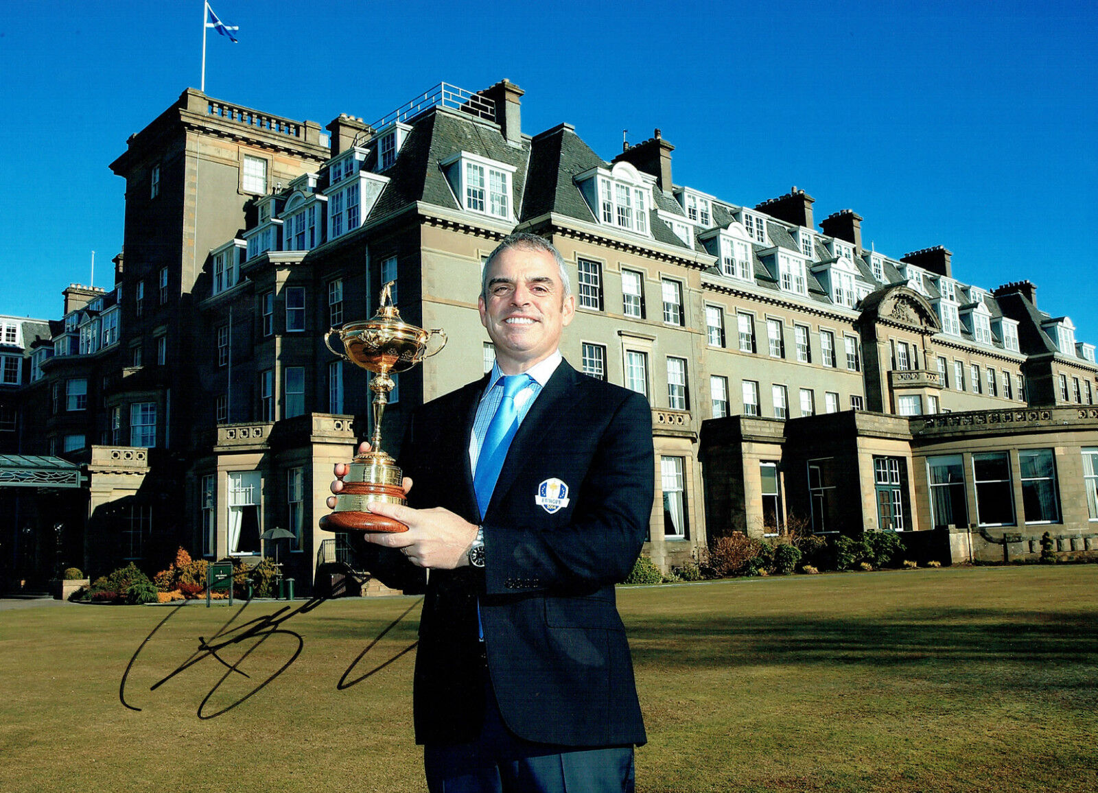 Paul McGINLEY Signed Autograph 16x12 Photo Poster painting Ryder Cup Gleneagles GOLF AFTAL COA