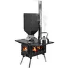 [US Local Warehouse] Portable Wood Burning Stove with Stainless Steel Construction Compact Tent Stove Chimney Pipes Included Firewood Stoves for Outdoor Heating & Cooking Ice Fishing Hunting