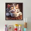 Winter Coffee Cat-11CT Stamped Cross Stitch 50*50cm/19.69*19.69in