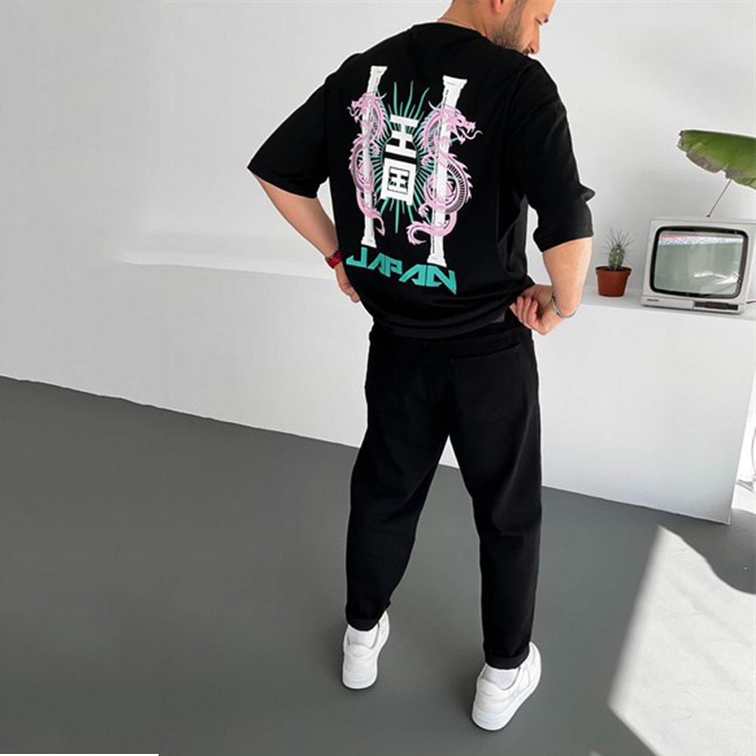 Men's Oversized Fashion Print T-Shirt