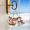 (US Local)6PCS  Christmas DIY Diamond Painting Keychain Diamond Art Kits Keyrings
