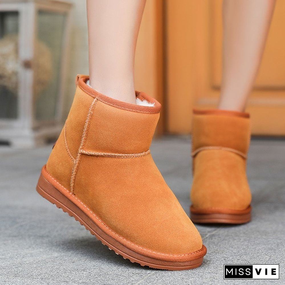 Men and Women Boots Kids Winter Snow Boots, Waterproof Non-slip Flat Round Head Comfortable Warm Little Male Girl Boots  Size28-47