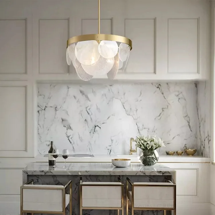 Modern Round Chandelier With Glass Pieces ​home Chandeliers Vjlight