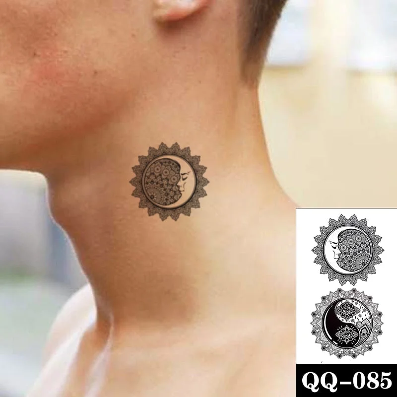 Tattoo Sticker Moon Sun Lunar Star Element Body Art Makeup Waterproof Temporary Women and Men Fake Tatoo