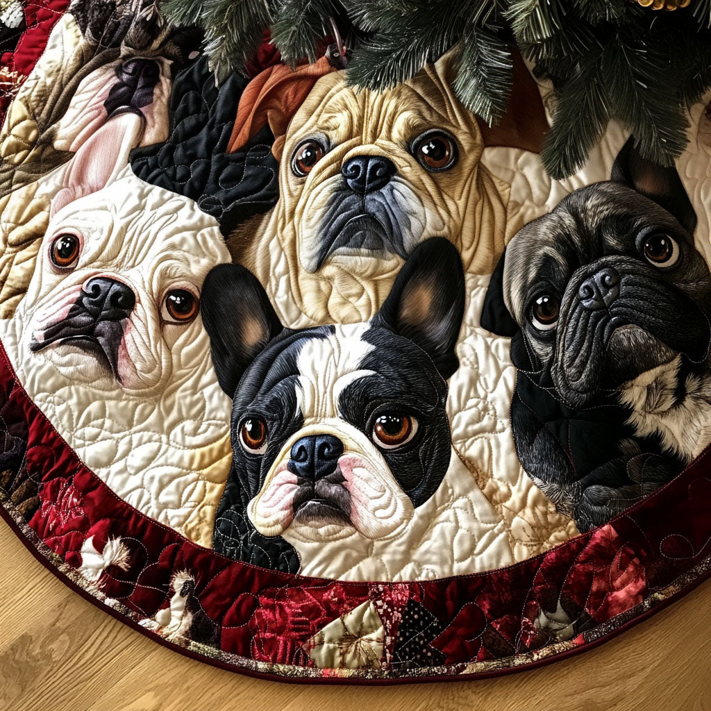 Parisian Paws Quilted Christmas Tree Skirt NCU0PT2440