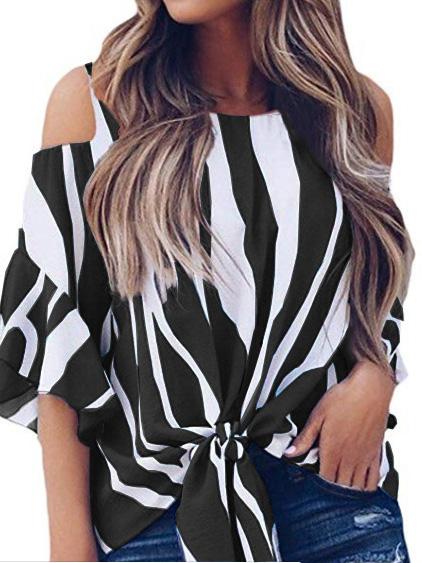 Women Half Sleeve V-neck Solid Color Dress