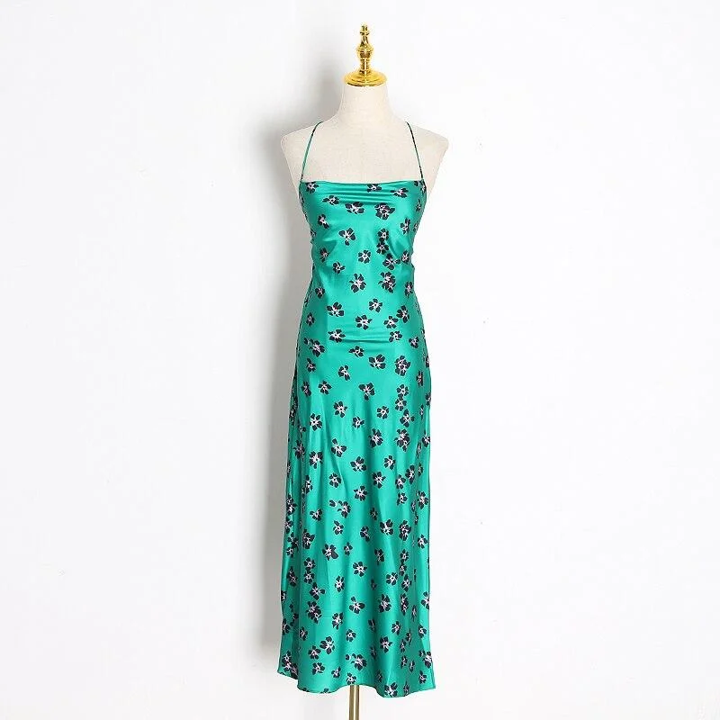 ABEBEY Print Polka Dot Dress For Women Spaghetti Strap Strapless Sleeveless High Waist Dresses Female 2023 Spring Fashion