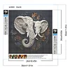 Diamond Painting -5D Full Round Drill White Elephant Relief