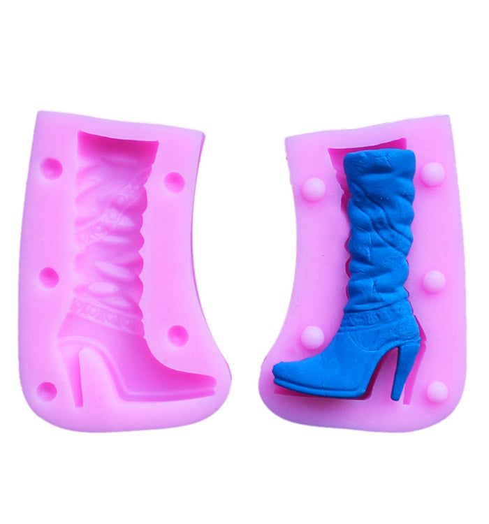 Ladies Fashion Boots Decoration Fondant Cake Cupcake Pastry Silicone Mould