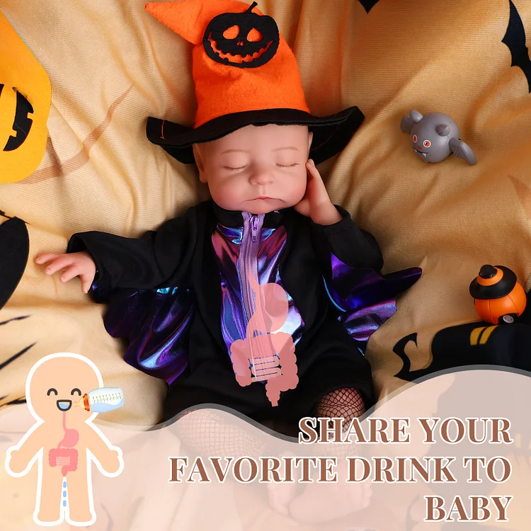 Babeside Noah 16" Realistic Silicone Halloween Baby Little Infant Boy Dress Up The Night