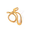 Unique Curving Shape 18K Golden Ring