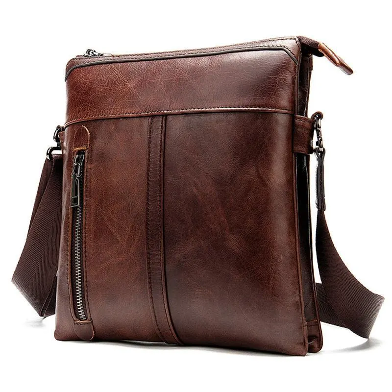 Mens Classic Mulitipurpose Crossbody Bags Leather Shoulder Packs