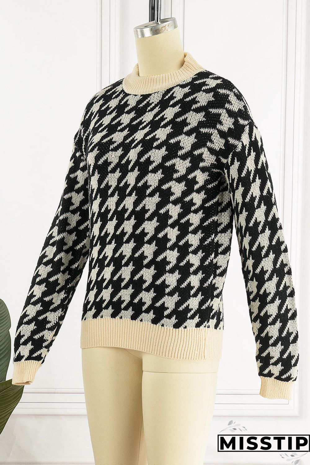 Black Casual Patchwork O Neck Tops