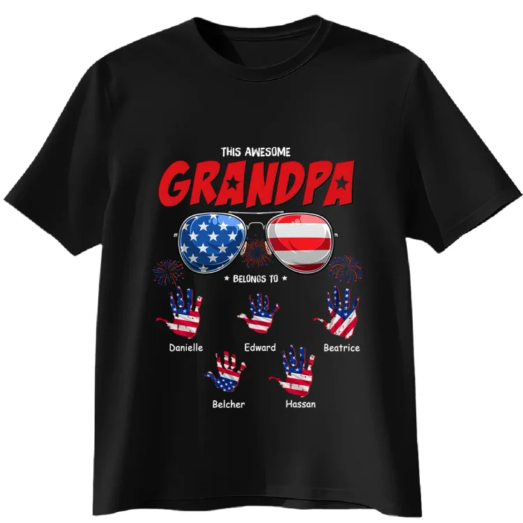 Personalized T-Shirt-This Awesome Grandpa Belong To