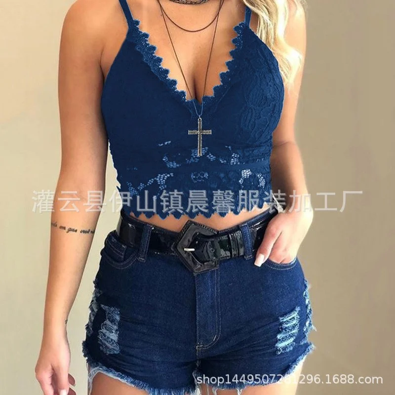 Churchf 2024 Hot Summer Water-Soluble Lace Underwear Women's Back Slings Net Red Vest Gathering Anti-Walking Bra