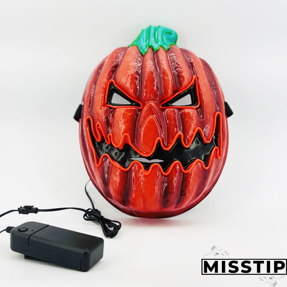 Red Green Halloween Pumpkin Light Up Mask
