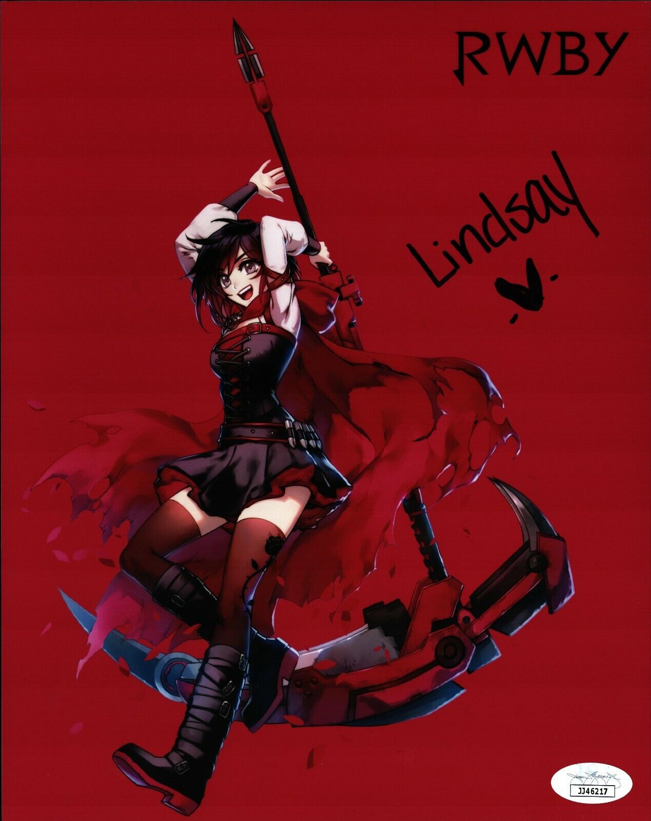 Lindsay Jones RWBY Signed Autographed 8x10 Photo Poster painting JSA Certified COA