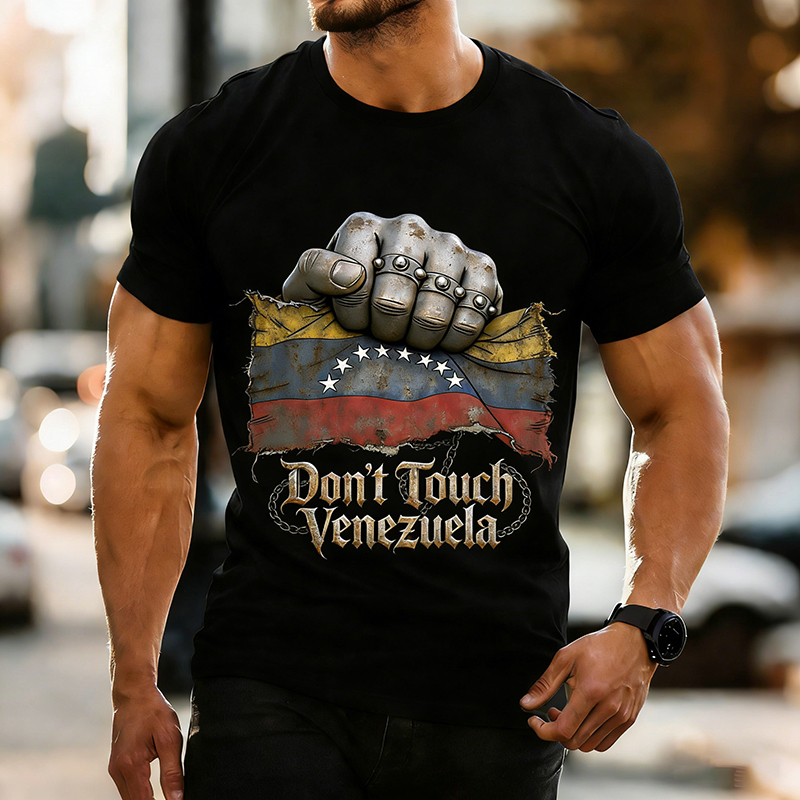 Men's Venezuela Peace Theme Print Crew Neck Short Sleeve T-shirt artswardrobe