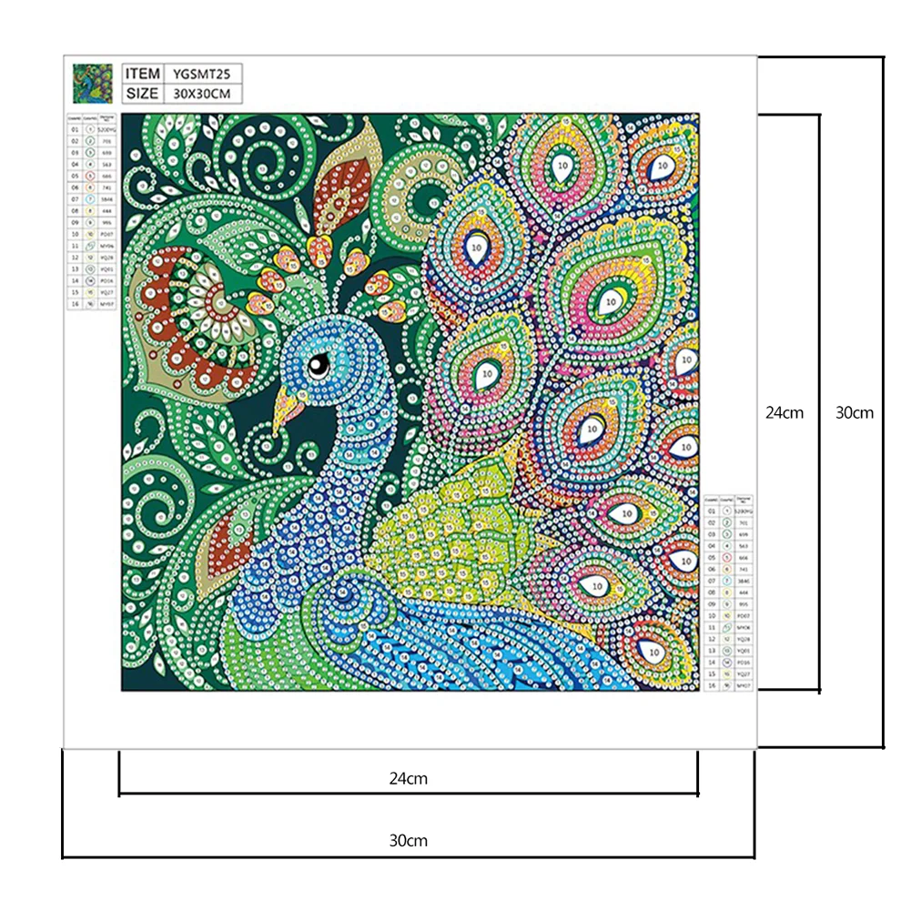 Luminous Diamond Painting - Special Shaped Drill - Peacock(30*30cm)