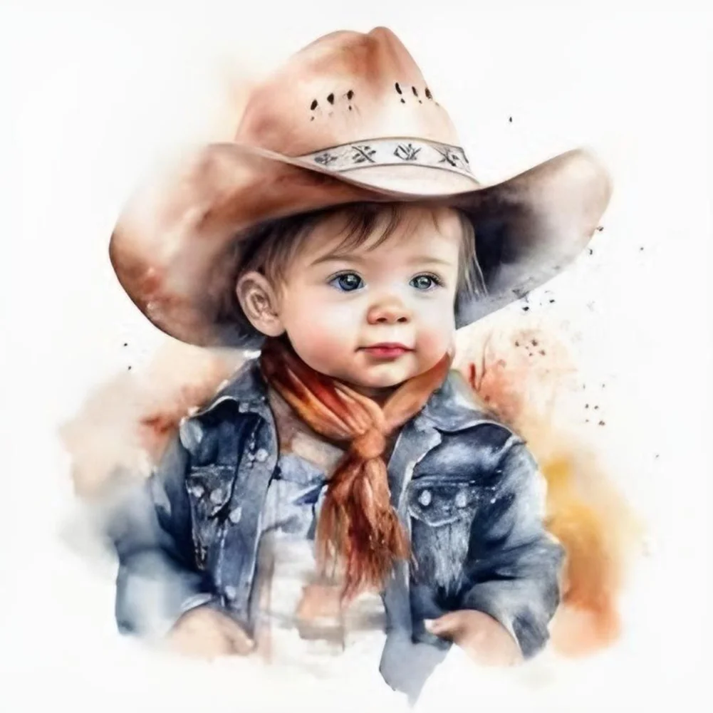 Full Round Diamond Painting - Western Cowboy Doll(Canvas|30*30cm)