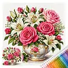 Vase Full 18CT 2 Strands DIY Stamped Cross Stitch Kits for Beginners Adults Home Wall Decor Cross Stitch Art and Crafts Kits 25x25cm tapestrymarket