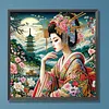 5D DIY Diamond Art Painting Kit Partial Drill Japanese Beauty(Moon Geisha)