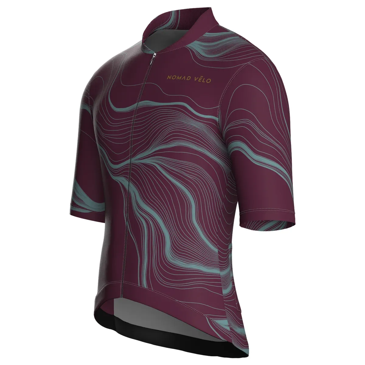Contour Burgundy Jersey – Cycling Short Sleeve Race Fit, foto 3