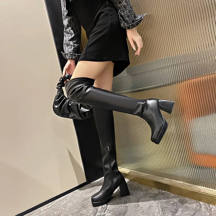 Yyvonne Boots Women's New British Wind Square Head Bulletproof Waterproof Station In Autumn/Winter 2025