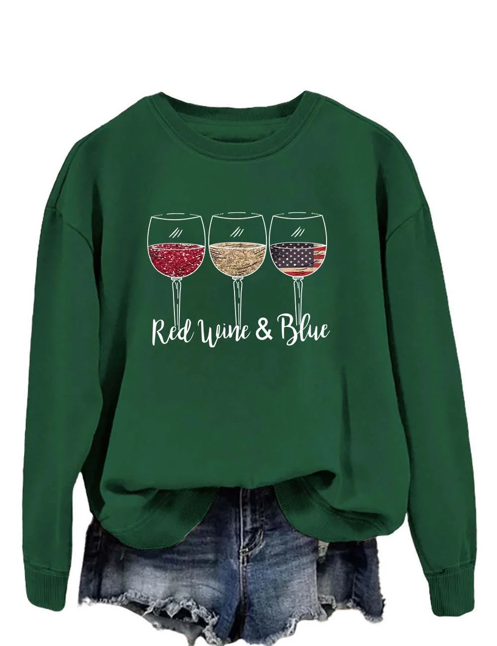 Red Wine and Blue Sweatshirt