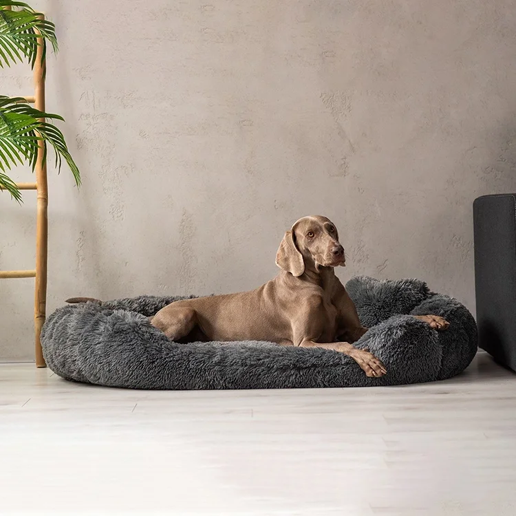 Plush Large Round Dog Bed - JemaPet