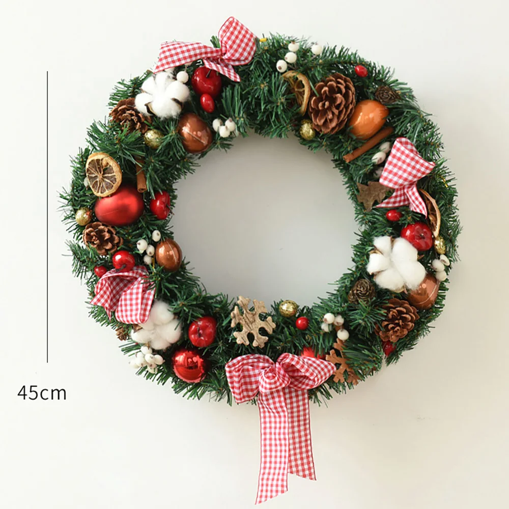 Christmas wreath new bow pine cone door hanging ornaments