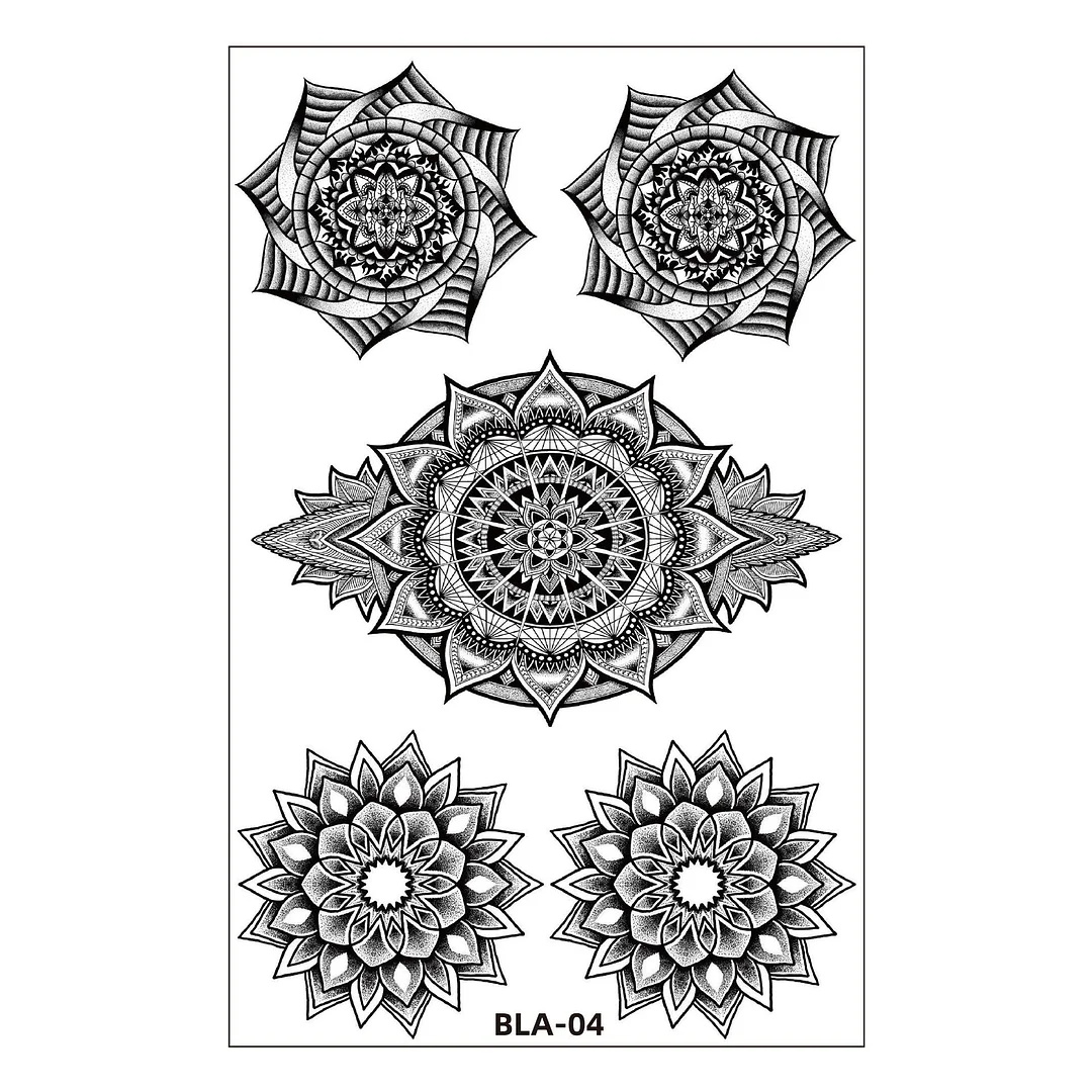 Women Waterproof Temporary Tattoo Sticker Mandala Flower Tatoo Elephant Feather Body Art Water Transfer Clavicle Temporary Tatto