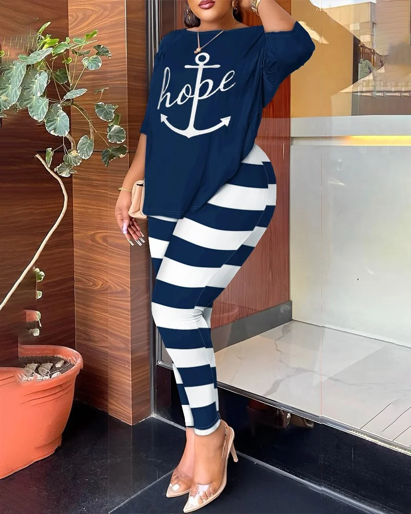 Uveng Uveng 2024 Women's Two Sets Of Fashion Printed Trousers Set