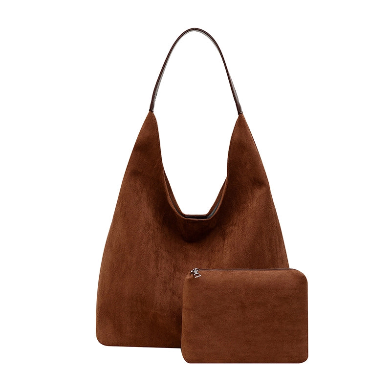 Women’s Suede Solid Color Streetwear Square Magnetic Buckle Shoulder Bag