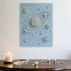 DIY Pearl Painting Blue Planet for Home Wall Decor with Frame(30x40cm)