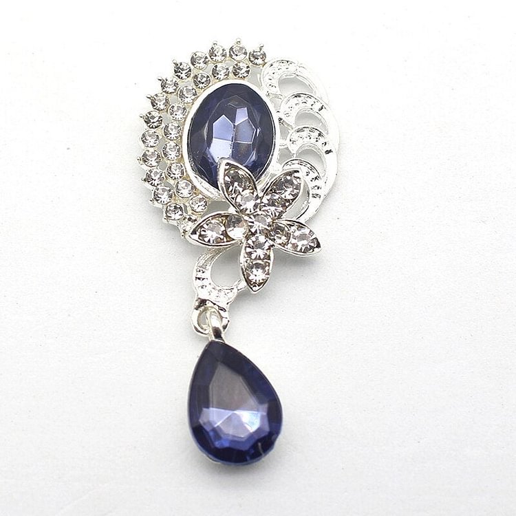 New 30*62MM  Water Drop  Brooch Button 10PCS  Alloy Rhinestone Button Diy Accessories