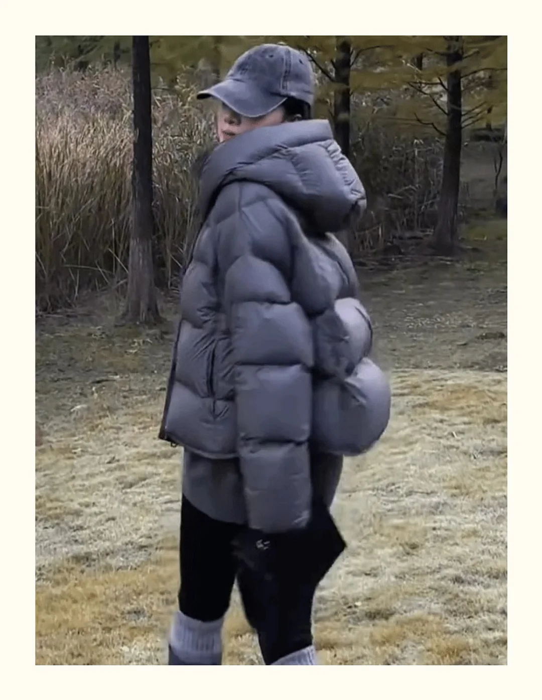 Woherb Puff Soft Glutinous Hooded Short Down Jacket Women's Winter New Thick Small Turtle Back Ken Bean Bread Coat-Outfit Ideas