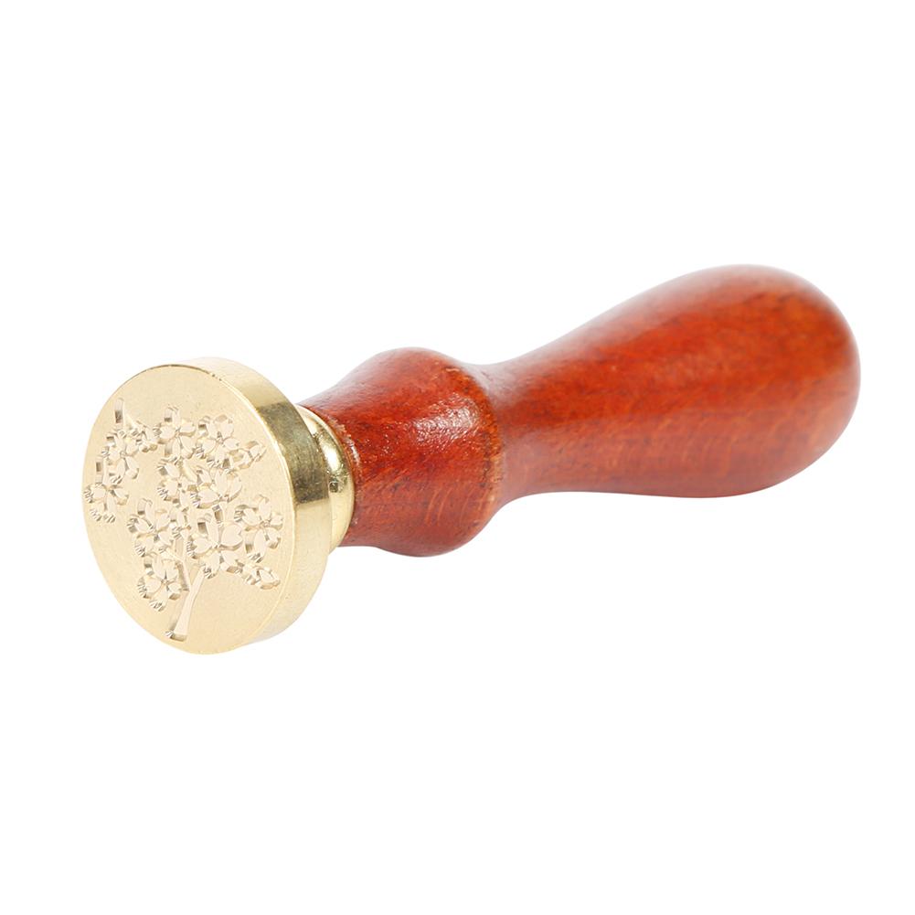 

Retro Plant Pattern Sealing Wax Wooden Handle Wax Seal Stamps DIY Craft (D, 501 Original