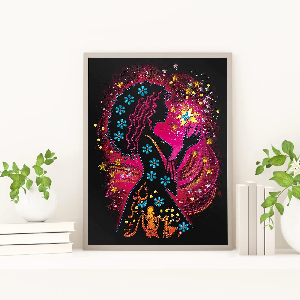 Special Shape Diamond Painting 30*40cm - Silhouette Princess