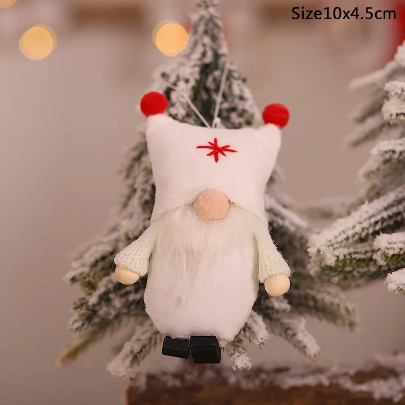 New Year 2022 Christmas Elf Doll Ornaments Xmas Tree Hanging Pendant Navidad 2021 Santa Kids Gift Christmas Home Decoration