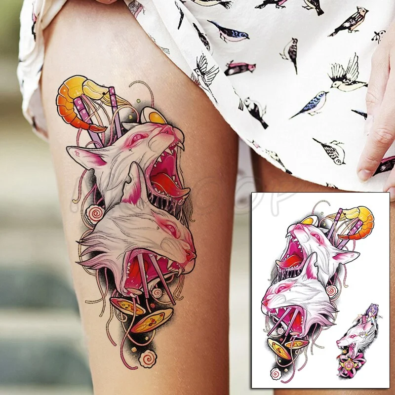Temporary Tattoo Stickers Rose Sapphire Red Flower Fake Tatto Waterproof Tatoo Back Leg Arm Belly Big Size for Women Men Girl