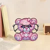 Diamond Painting Handmade Wood Bear Glasses Holder for Table Decor