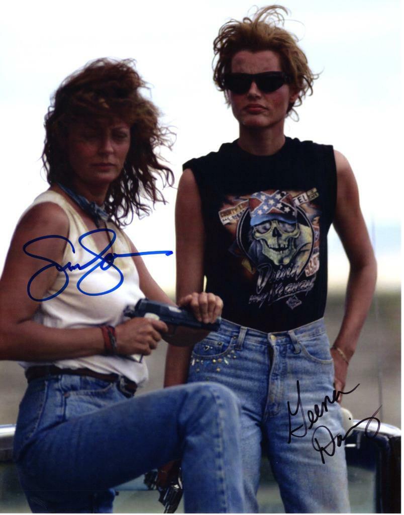 Geena Davis Susan Sarandon signed 11x14 Photo Poster painting autograph Pic autographed and COA