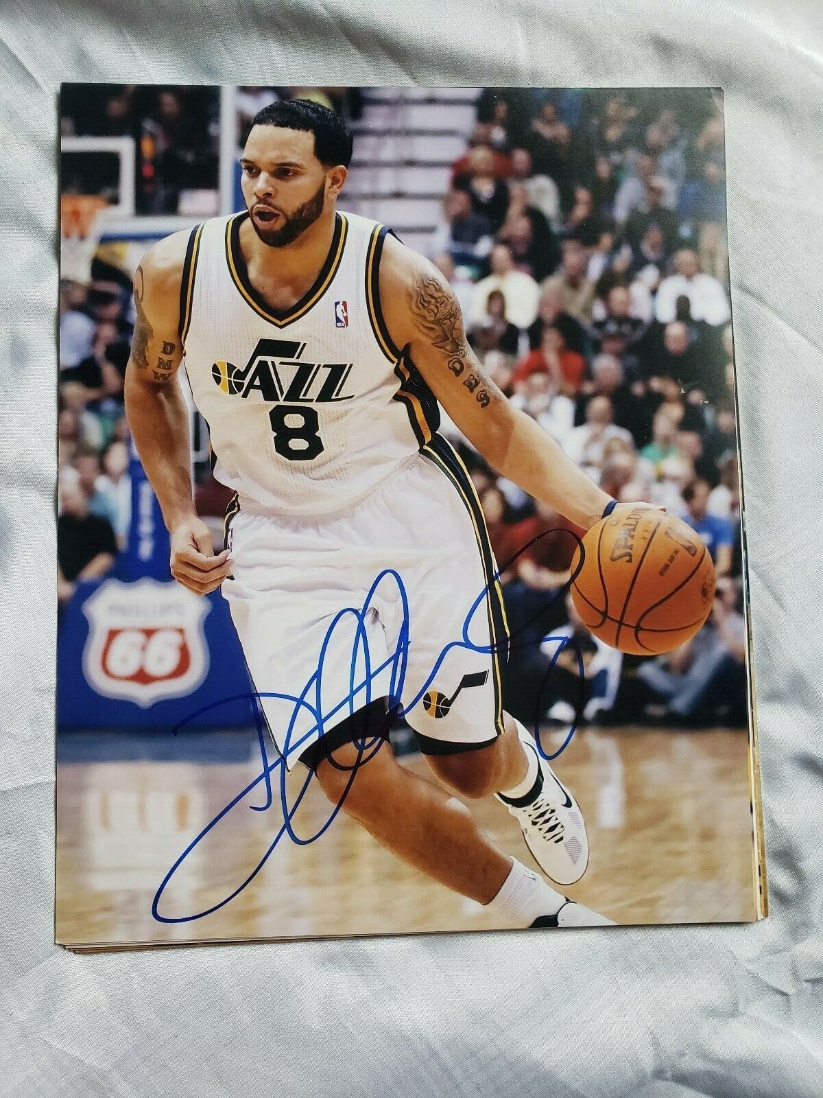 DERON WILLIAMS UTAH JAZZ SIGNED AUTOGRAPHED 8x10 Photo Poster painting COA BASKETBALL ILLINOIS