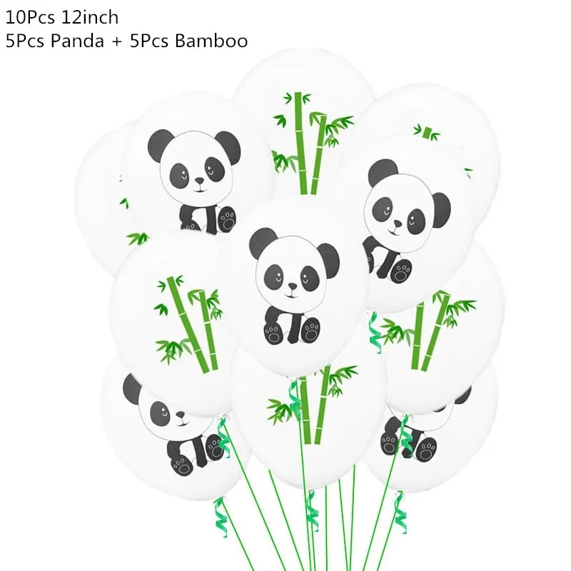 Cartoon Panda Theme Birthday Party Decorations Disposable Tableware Sets Plate Napkin Panda Party Balloon Baby Shower Favors