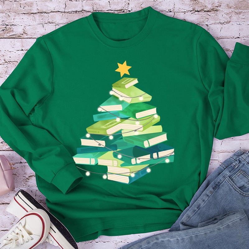 Christmas Book Teacher Long Sleeve T-Shirt