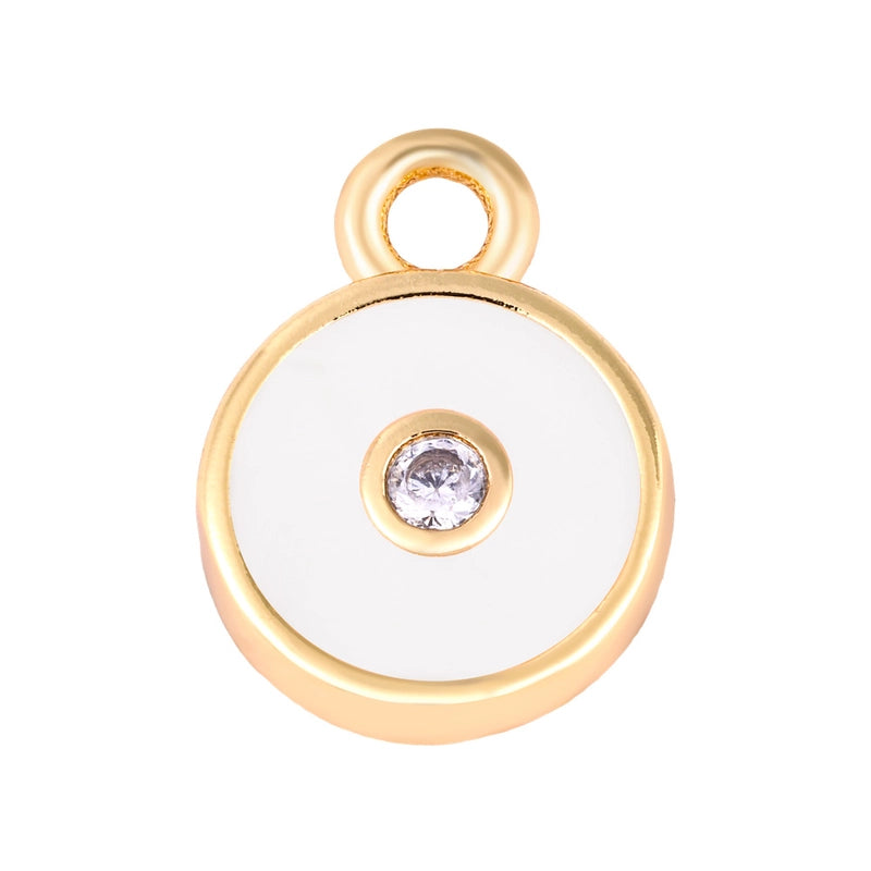 1 Piece Copper Zircon Four Leaf Clover Round Heart Shape Pendant Jewelry Accessories