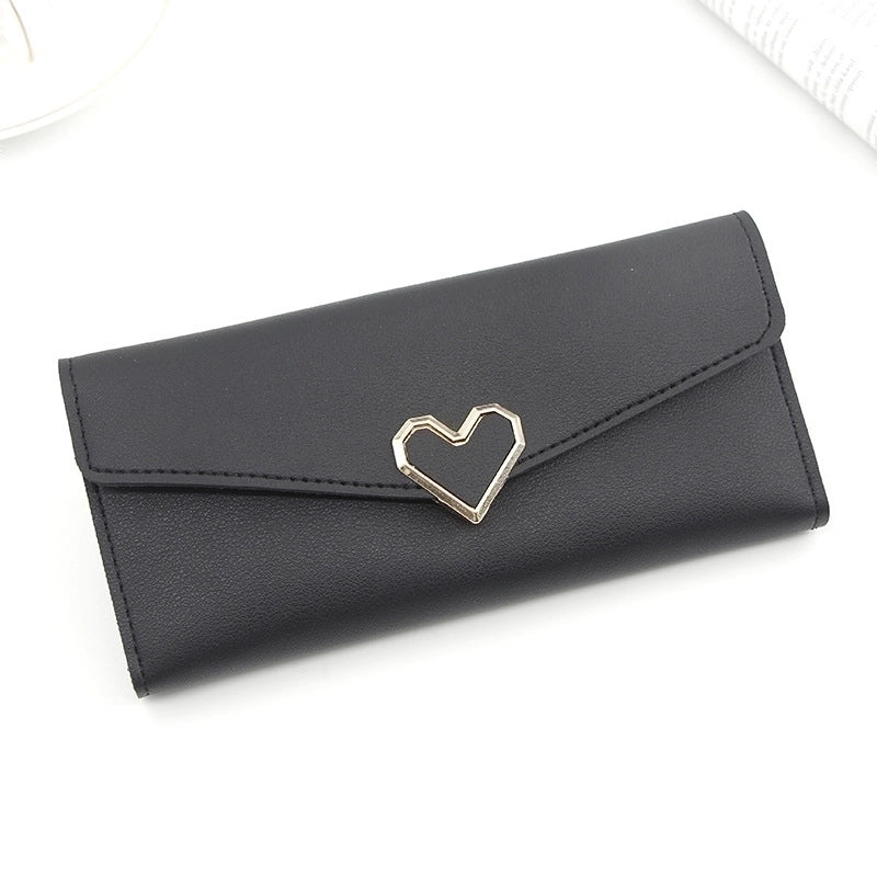 Women’s Heart Shape Pu Leather Lock Clasp Wallets